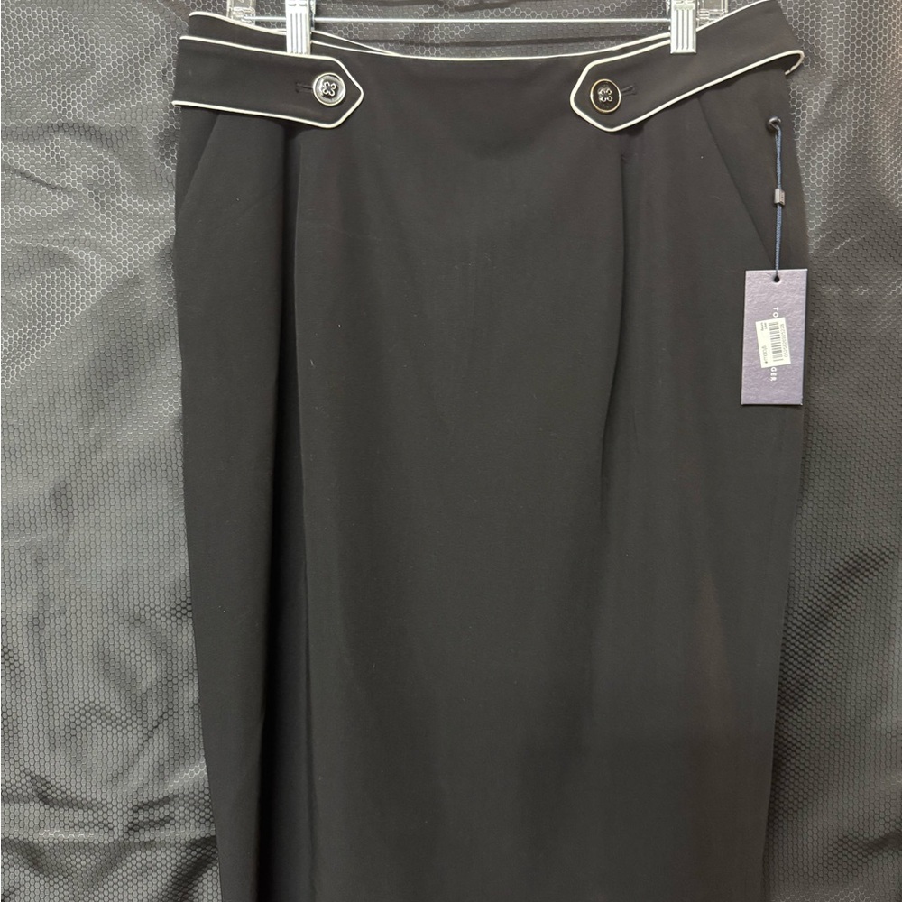Tommy Hilfiger Black Pencil Skirt with White Trim